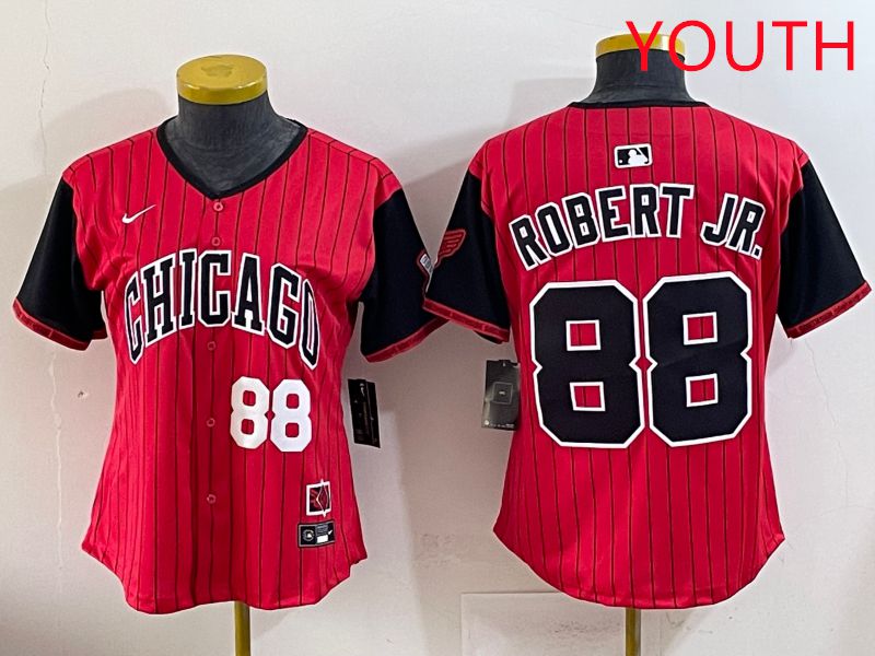 Youth 2025 Chicago White Sox #88 Robert jr Red Joint Name Nike MLB Jersey style 19->youth mlb jersey->Youth Jersey